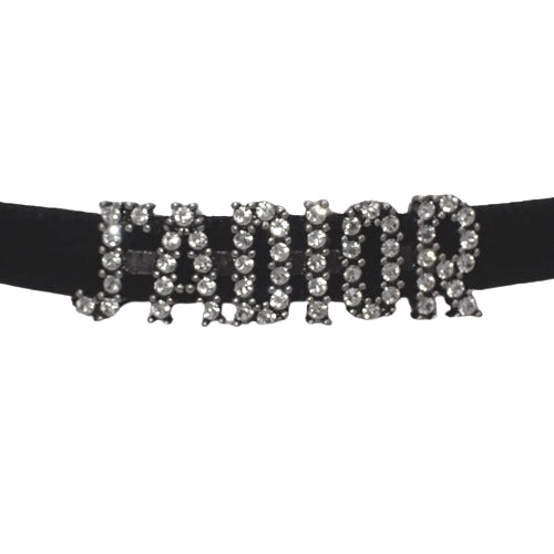 J'ADIOR Rhinestone Choker, Velvet, Rhinestones, Metal, Accessory, Jewelry