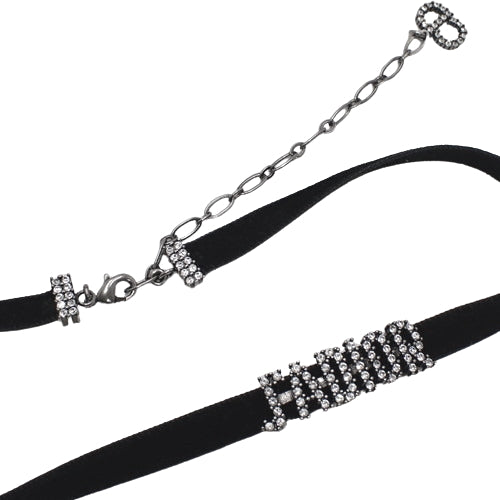 J'ADIOR Rhinestone Choker, Velvet, Rhinestones, Metal, Accessory, Jewelry