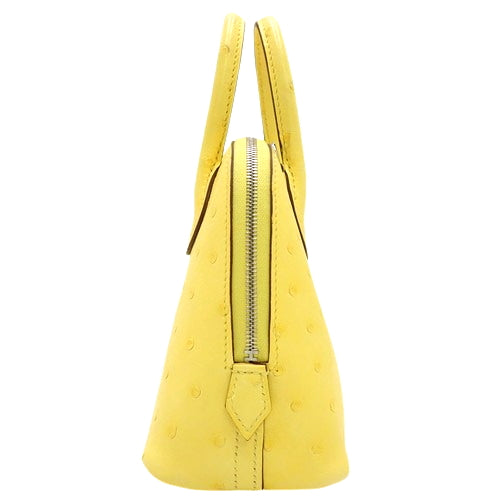 Bolide 1923 Mini, Ostrich Leather, Palladium Hardware, Lime, Silver Hardware, U-stamp