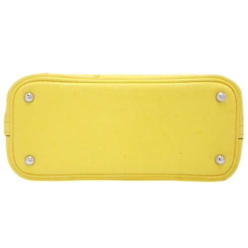 Bolide 1923 Mini, Ostrich Leather, Palladium Hardware, Lime, Silver Hardware, U-stamp