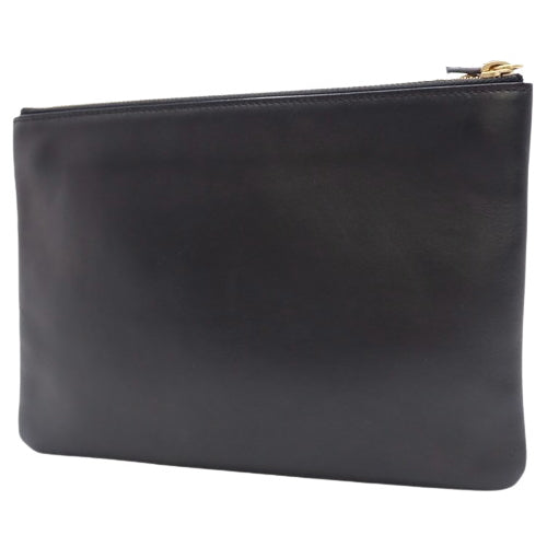 Trio Large Leather Pouch, Black, Old Logo, Shoulder Bag, Crossbody Bag