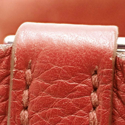 Picotin Lock PM, Toron Clemence leather, palladium hardware, Rouge Grenat (red) color, silver hardware, □O stamp.