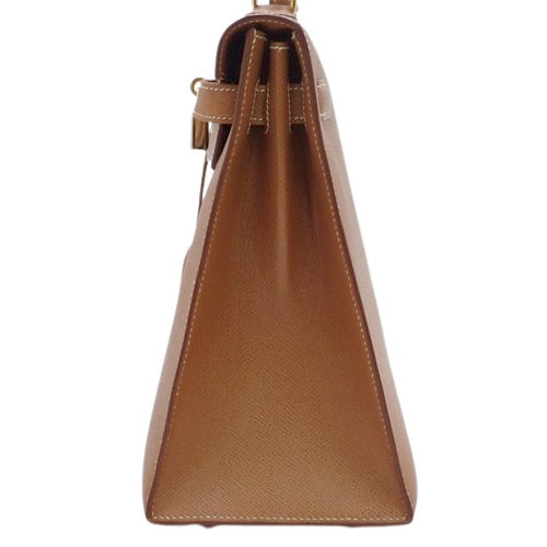 Kelly 32 (Exterior Stitched) Kushbel Leather, Gold Hardware, 〇X Stamp
