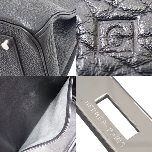 バーキン 35 トゴ パラジウム金具 ブラック シルバー金具 □G刻印