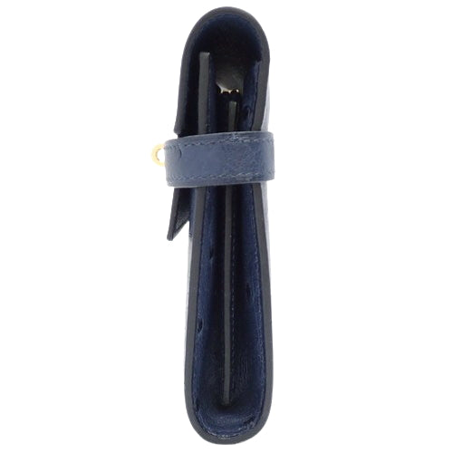 ケリーウォレット ロング オーストリッチ ブルーロイ ゴールド金具 A刻印