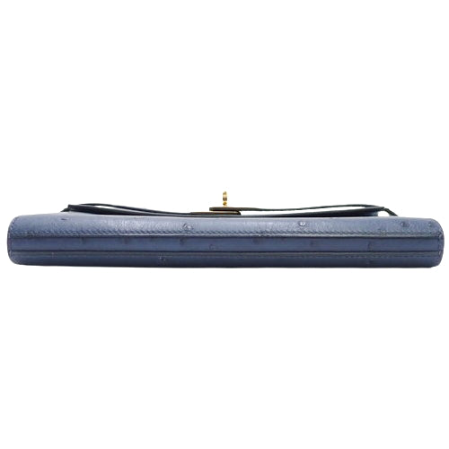 ケリーウォレット ロング オーストリッチ ブルーロイ ゴールド金具 A刻印