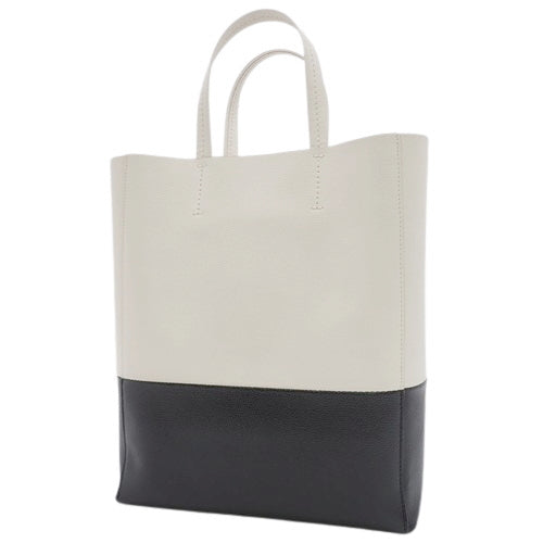Vertical Cabat Small Leather Handbag, Off-White/Black, Old Logo, 2-Way Shoulder Bag, Shoulder Bag, Handbag, Bicolor