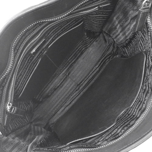 2WAY Leather Handbag, NERO (Black), 2VG033, Shoulder Bag, Crossbody Bag, Business Bag, Briefcase