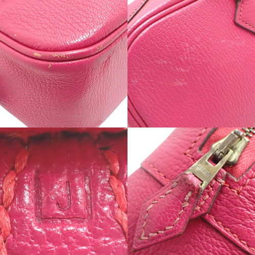 Plume Élan 28, Chevre, Rose Shocking, gold hardware, □J stamp.