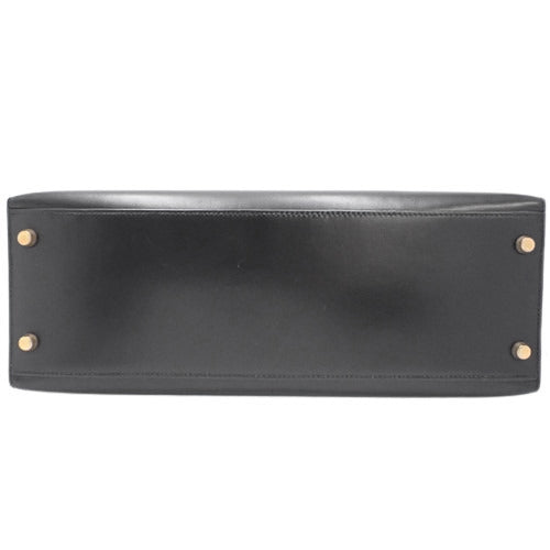 Kelly 32 (Exterior Stitched) Box Calfskin, Black, Gold Hardware, 〇A Stamp
