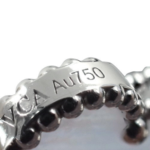 Vintage Alhambra Bracelet with 5 Chalcedony Motifs, 18K White Gold (VCARD34700), Clover Motif, and WG.