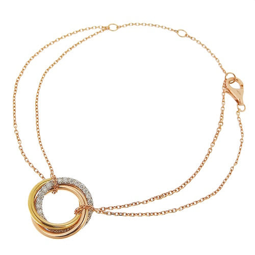 Trinity Bracelet, Diamond, Pink Gold (K18PG), Yellow Gold (K18YG), White Gold (K18WG), Jewelry, 3-circle, Diamond