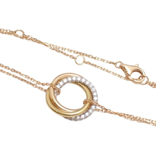 Trinity Bracelet, Diamond, Pink Gold (K18PG), Yellow Gold (K18YG), White Gold (K18WG), Jewelry, 3-circle, Diamond