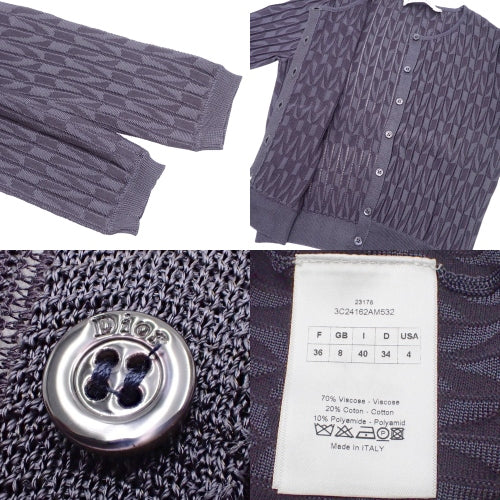 透かし編み カーディガン アパレル ファッション 長袖 40 レーヨン コットン ナイロン 3C24162AM532