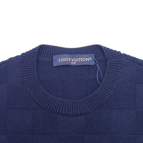 Damier pullover with pearl signature sweater, size M, wool, 1AFIVL