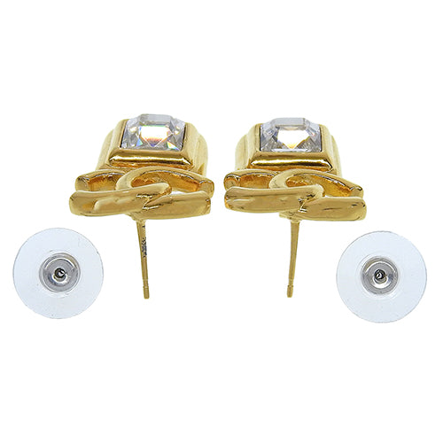 Coco Mark Crystal Drop Earrings, Metal (GP), Accessories, Jewelry, Square