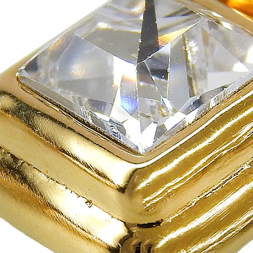 Coco Mark Crystal Drop Earrings, Metal (GP), Accessories, Jewelry, Square