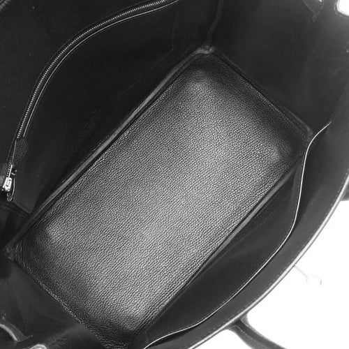 Birkin 35, Epsom calfskin, palladium hardware, black; silver hardware, □J stamp.