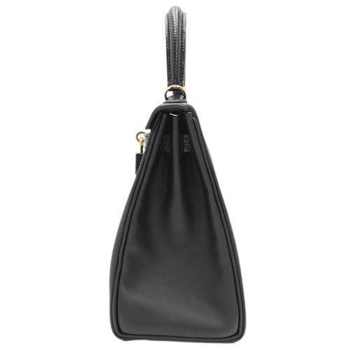 Kelly 25 Touch (Exterior Stitched) Voe Swift Lizard Leather, Black, Gold Hardware, B Stamp