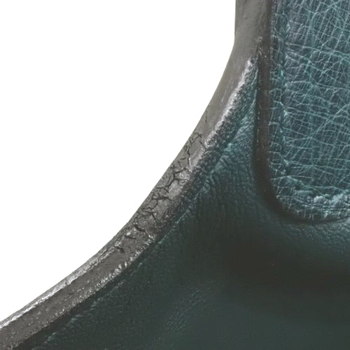 Picotin Lock PM, Ostrich Leather, Palladium Hardware, Vert Cypres (Green), Silver Hardware, Z-stamp.