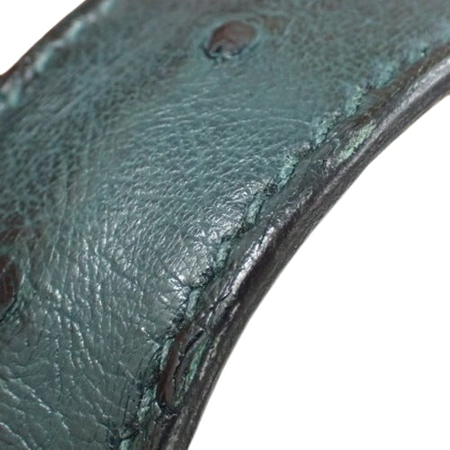 Picotin Lock PM, Ostrich Leather, Palladium Hardware, Vert Cypres (Green), Silver Hardware, Z-stamp.