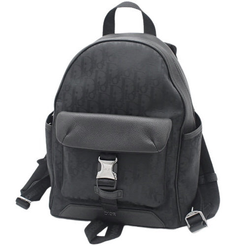 Oblique Mirage Explorer Kids Backpack in Nylon and Grained Calfskin, Black, 1VOBA031YIH_H03E (Backpack)