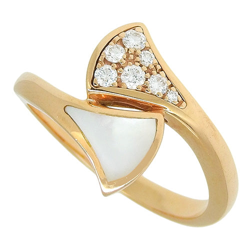 Diva Dream Ring with Diamond and Mother-of-Pearl, 353806 (current as of November 2024), 18K Pink Gold, PG, Accessory, Jewelry, Pavé Diamonds, Size 9 (49), with Warranty