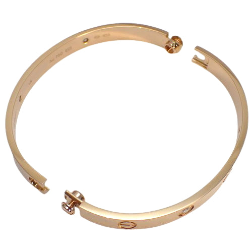 Love Bracelet, Diamond, Pink Gold (K18PG), Accessory, Jewelry, 4PD Bangle