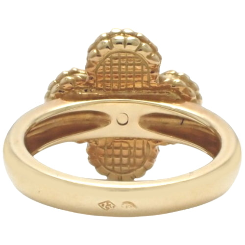 Vintage Alhambra Ring, Diamond/Onyx, Yellow Gold (K18YG), Accessory, Jewelry, Diamond, Onyx
