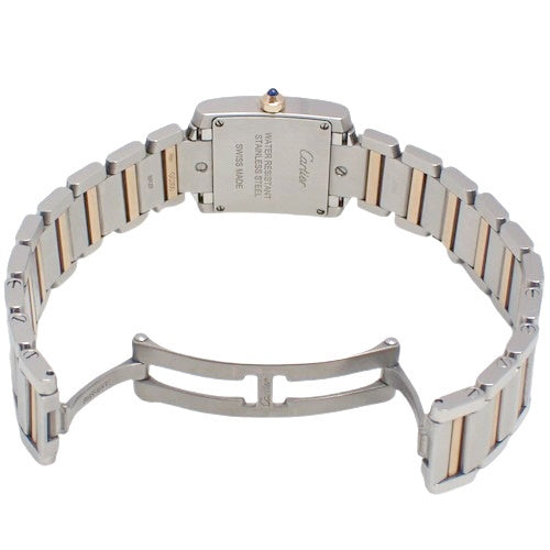 Tank Française SM WE110004, PG/SS, Quartz, 11 Diamonds, Purchased October 2019, Silver, Pink Gold, with Warranty