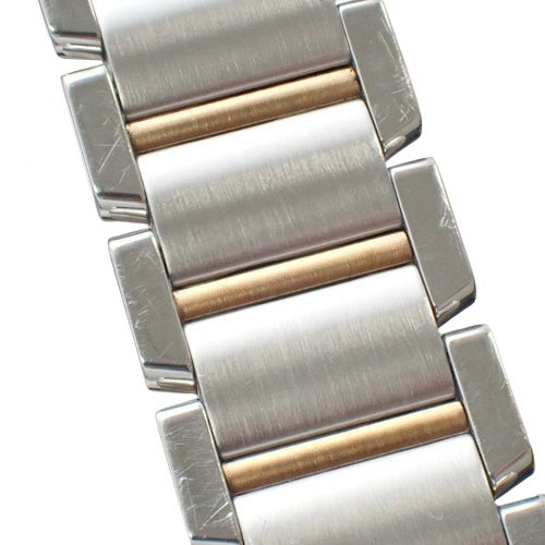 Tank Française SM WE110004, PG/SS, Quartz, 11 Diamonds, Purchased October 2019, Silver, Pink Gold, with Warranty