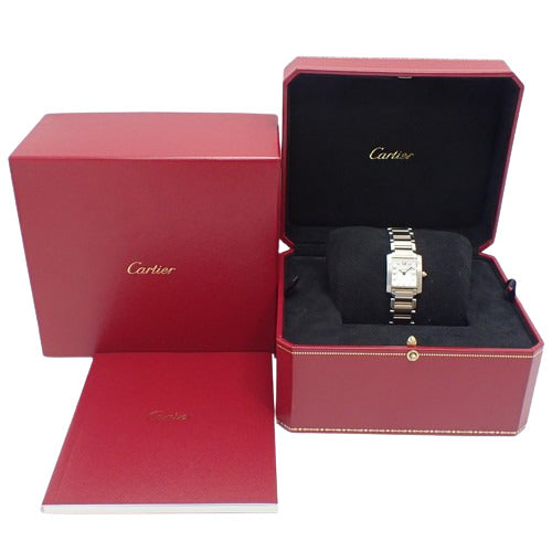 Tank Française SM WE110004, PG/SS, Quartz, 11 Diamonds, Purchased October 2019, Silver, Pink Gold, with Warranty