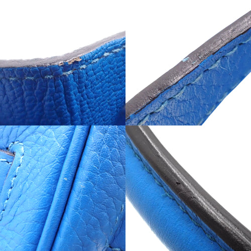 Birkin 35, Togo leather, palladium hardware, Bleu Hydra (blue) with silver hardware, □P stamp.