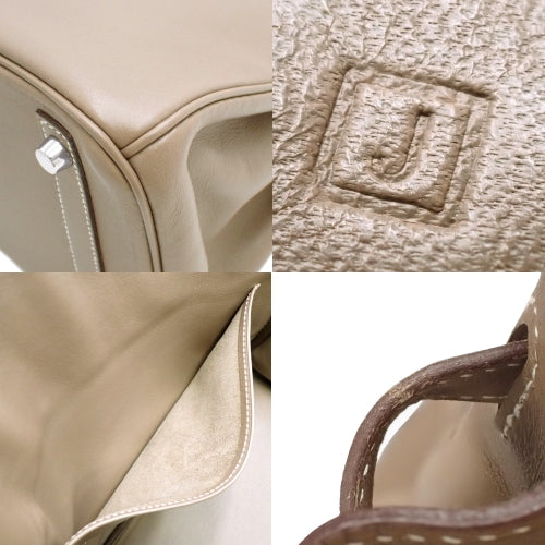 Birkin 30, Vaut Suif Swift leather, palladium hardware, Etoupe/Etoupe (color), silver hardware, □J stamp.