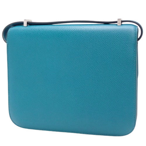 Constance Mini 3, Epsom calfskin, palladium hardware, Bleu Émail (Blue Enamel), silver hardware, T stamp.