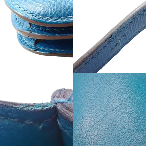 Constance Mini 3, Epsom calfskin, palladium hardware, Bleu Émail (Blue Enamel), silver hardware, T stamp.