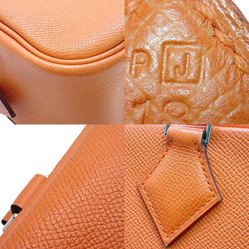 Plume 28, Epsom calfskin, palladium hardware, orange, silver hardware, □J stamp.