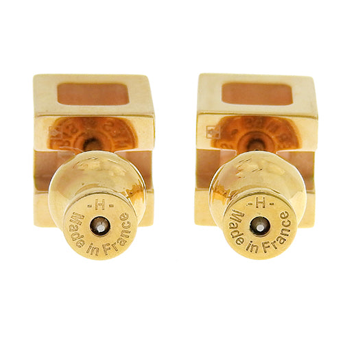 Cage d'H H Cube Earrings, Metal (GP), Accessory, Jewelry