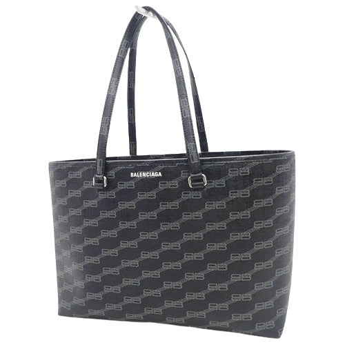 BB Monogram Signature Medium Shopper Bag, PVC, Black, 702698, Shoulder Bag