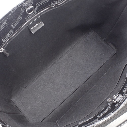 BB Monogram Signature Medium Shopper Bag, PVC, Black, 702698, Shoulder Bag