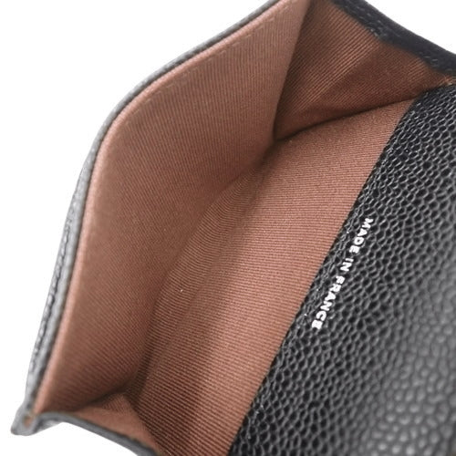 Matelasse Coco Mark Card Case, Caviar Skin, Black, AP0214, Coin Case, Card Holder, Business Card Holder, Wallet