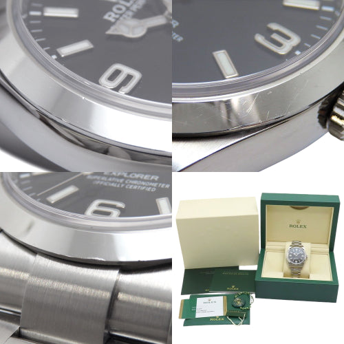 【保証書付】214270 エクスプローラー 1 SS ランダム番 自動巻き 39mm 2017年5月購入 ブラック シルバー