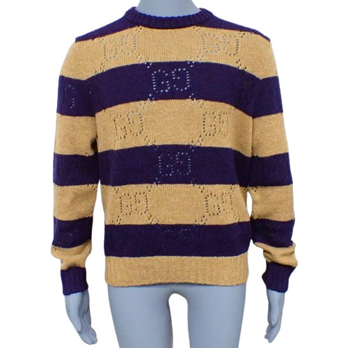 GG图案条纹针织衫,S码