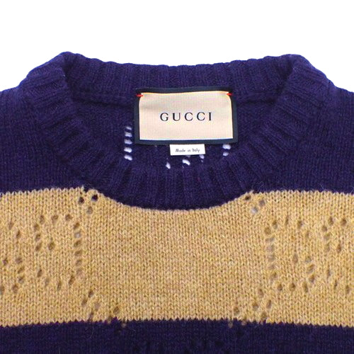 GG pattern striped knit S