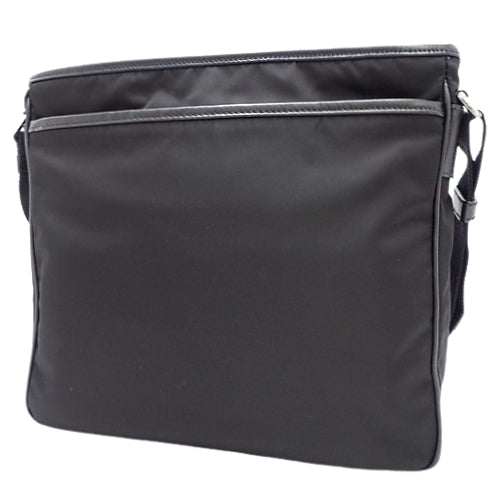 Triangle logo crossbody bag, nylon, TESSUTO+SAFFI NERO VA953M, shoulder bag, diagonal bag.