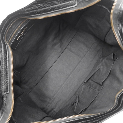 Graffiti Classic City Leather Tote Bag, Black and White, 505550