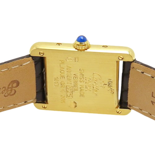 Must de Cartier Tank SM GP/Leather Quartz Ivory