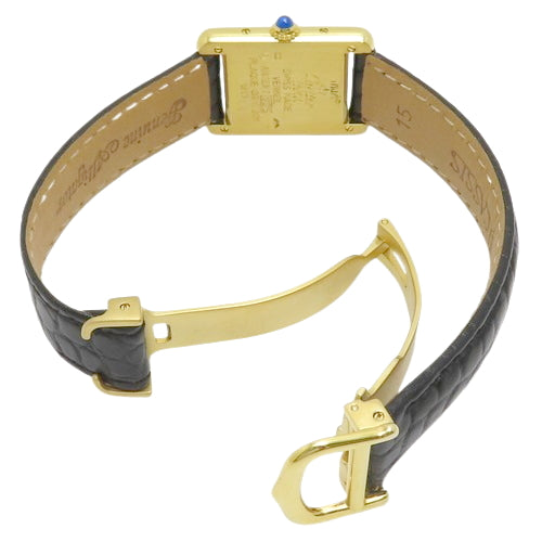 Must de Cartier Tank SM GP/Leather Quartz Ivory