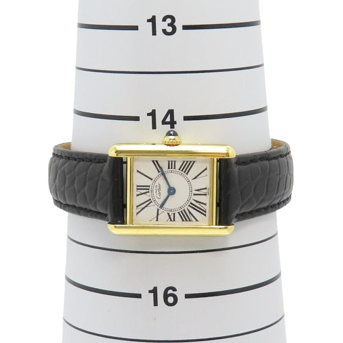 Must de Cartier Tank SM GP/Leather Quartz Ivory