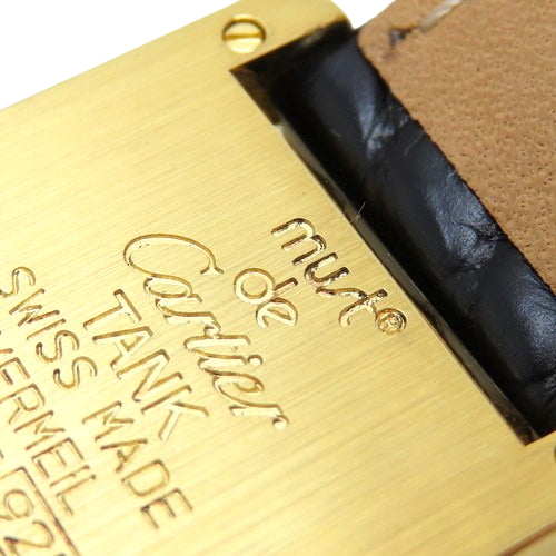 Must de Cartier Tank SM GP/Leather Quartz Ivory